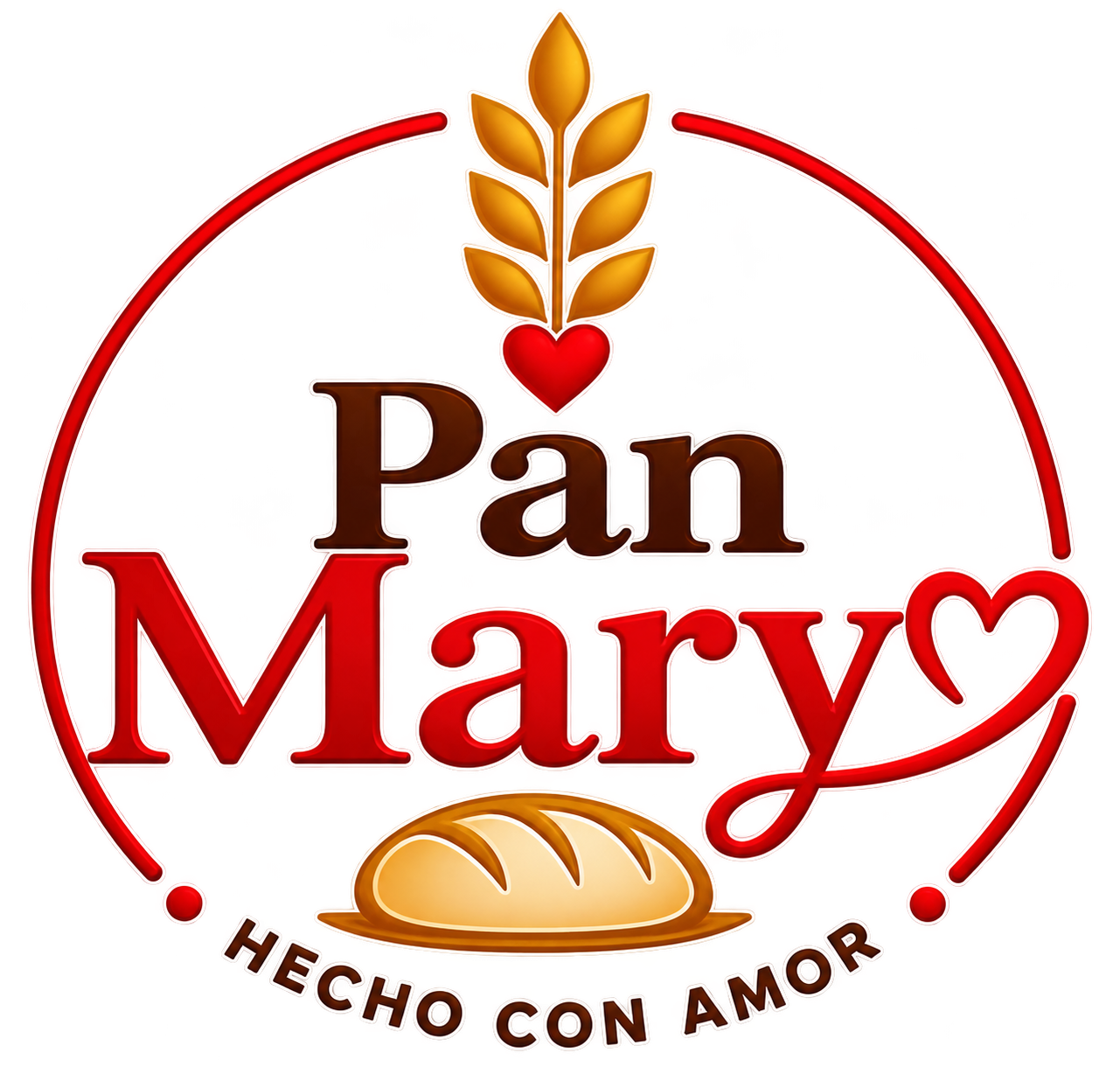 Emblema oficial de Pan Mary Bakery, hecho con amor